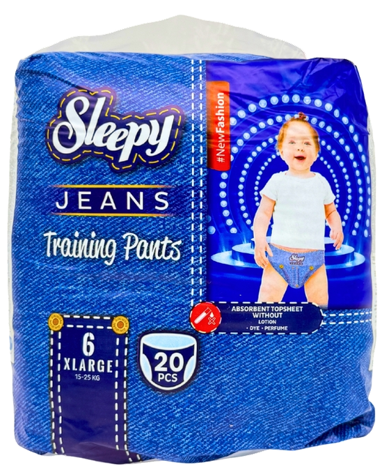 SLEEPY Jeans Pants Xlarge Nr.6 autiņbiksītes, 20 gab. - 1