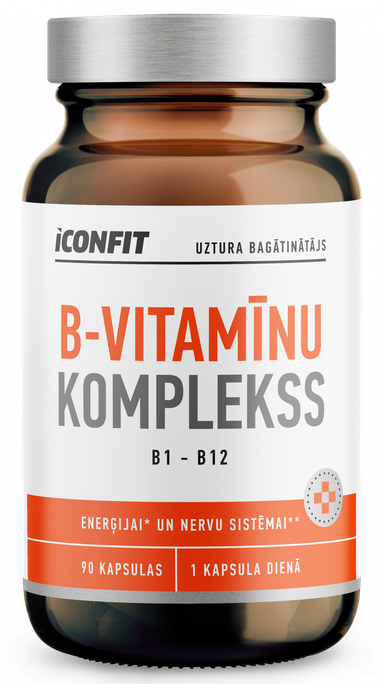 ICONFIT Vitamin B Complex B1-B12 kapsulas, 90 gab. - 1