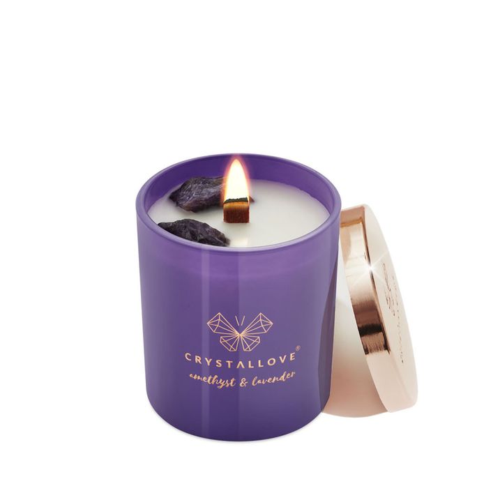 CRYSTALLOVE Amethyst & lavender soy aromātiskā svece, 1 gab. - 5
