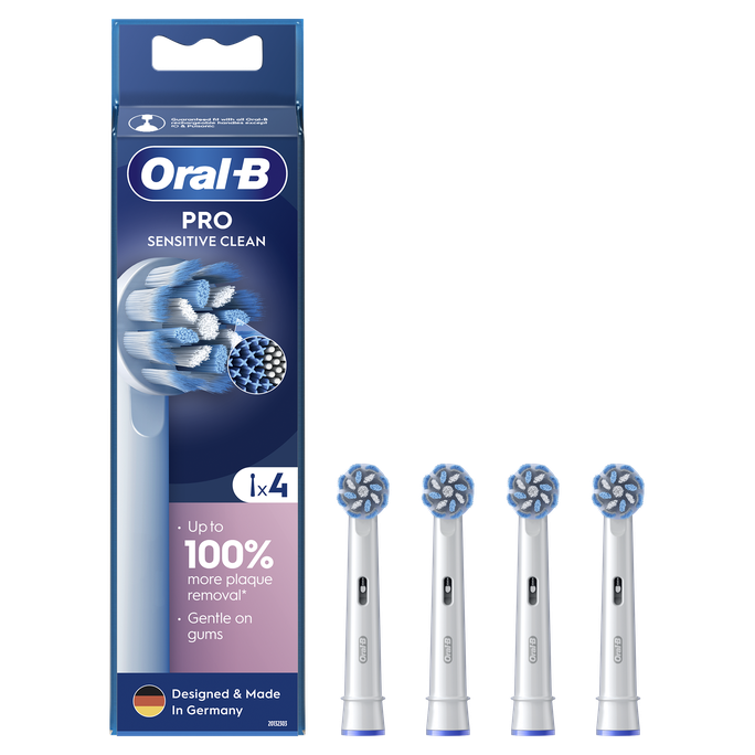 ORAL-B Sensitive Clean Pro elektriskās zobu birstes uzgaļi, 4 gab. - 2