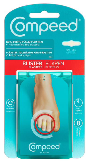 COMPEED Uz Kāju Pirkstiem plāksteri tulznām, 8 gab. - 1