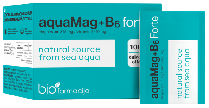 BIOFARMACIJA aquaMag+B6 Forte pulveris, 28 gab. - 1