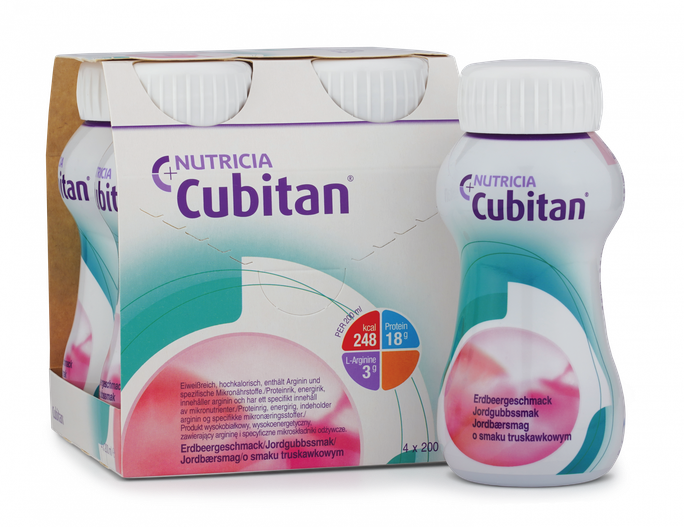 NUTRICIA Cubitan ar zemeņu garšu 200 ml, 4 gab. - 1