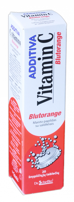 ADDITIVA Vitamin C Blutorange putojošās tabletes, 20 gab. - 1