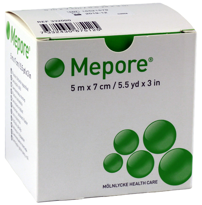 MEPORE 5 m x 7 cm leikoplasts rullī, 1 gab. - 1