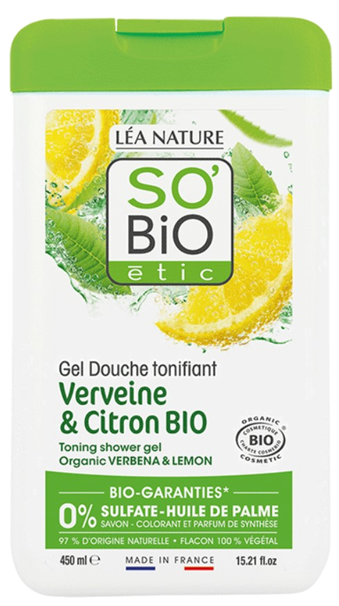 SO BIO ETIC Ar Verbenu Un Citroniem dušas želeja, 450 ml - 1