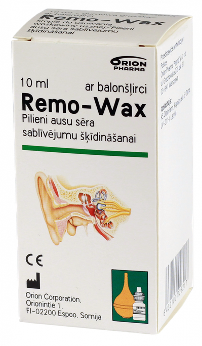 REMO-WAX ar balonšļirci ausu pilieni, 10 ml - 1