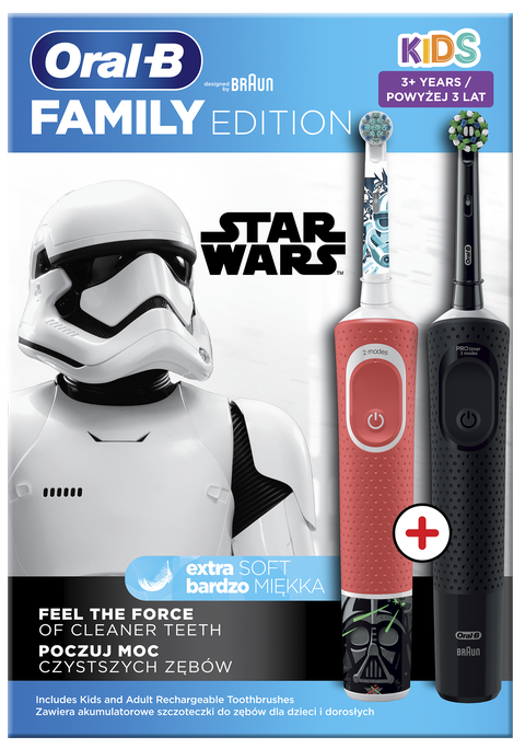 ORAL-B Vitality 100 + Star Wars KIDS Elektriskās Zobu Birstes komplekts, 1 gab. - 1
