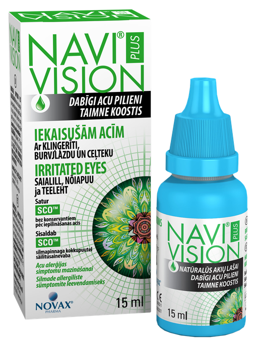 NAVIVISION Plus Irritated Eyes acu pilieni, 15 ml - 1