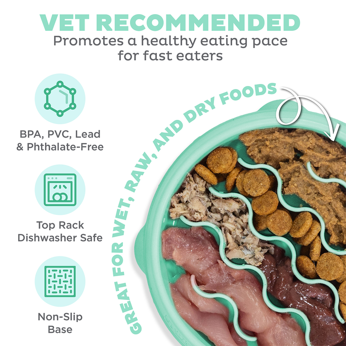 OUTWARD HOUND Fun Feeder Wave, Gaiši Zaļa, S, Lēnēšanas bļoda, 1 gab. - 4