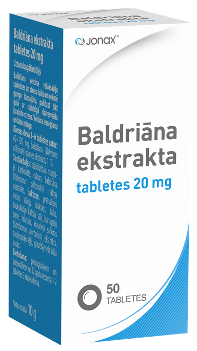 JONAX Baldriāna Ekstrakts 20 mg tabletes, 50 gab. - 1