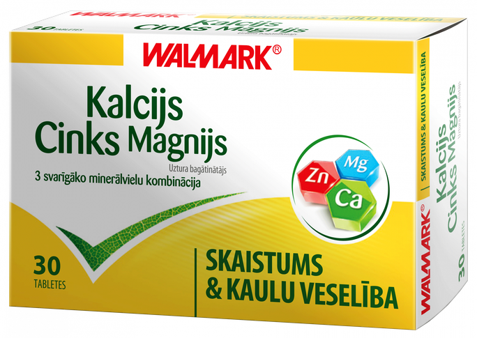 WALMARK Kalcijs-Cinks-Magnijs tabletes, 30 gab. - 1