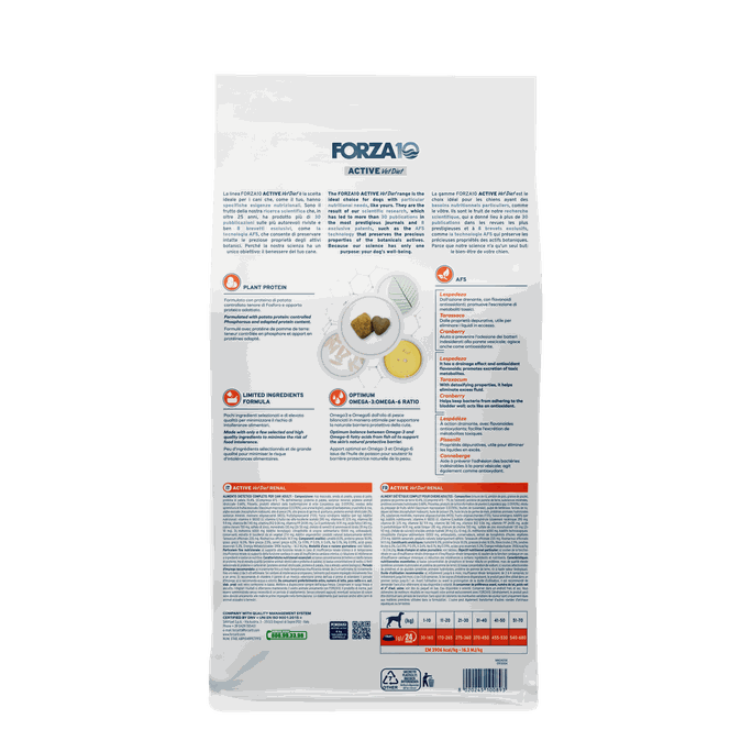 FORZA10 Active Vetdiet Renal, šunims sausas pašaras, 4 kg - 2