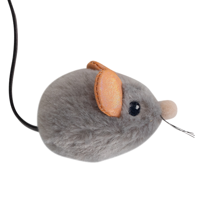 CATSTAGES Squeak Squeak Mouse, Pelēka rotaļlieta, 1 gab. - 1