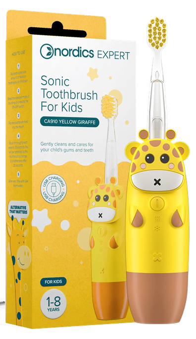 NORDICS Kids CA910 Giraffe Yellow elektriskā zobu birste, 1 gab. - 1