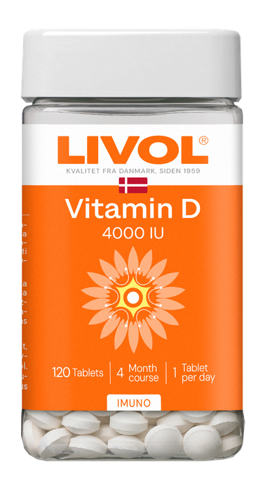 LIVOL Extra Vitamin D 4000IU tabletes, 120 gab. - 1