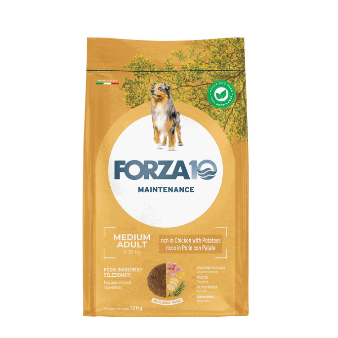 FORZA10 Maintenance Medium Adult Vistu Un Kartupeļiem, Suņiem sausā barība, 12 kg - 1