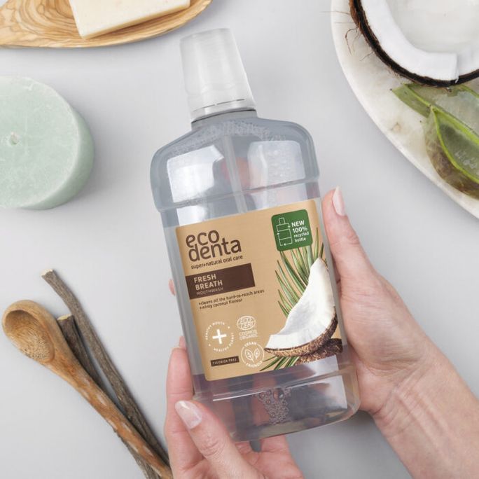 ECODENTA Fresh Breath Coconut mutes skalojamais līdzeklis, 500 ml - 2