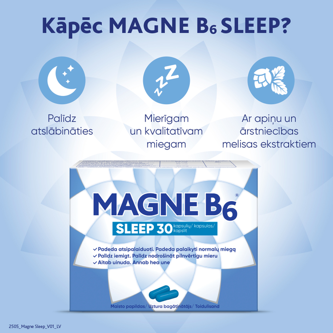 MAGNE B6 Sleep kapsulas, 30 gab. - 3