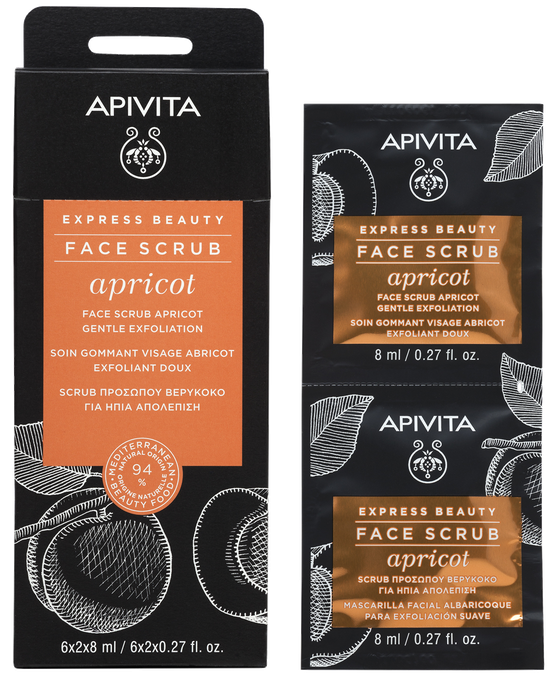 APIVITA Express Beauty With Apricot (8 ml) skrubis, 2 gab. - 1