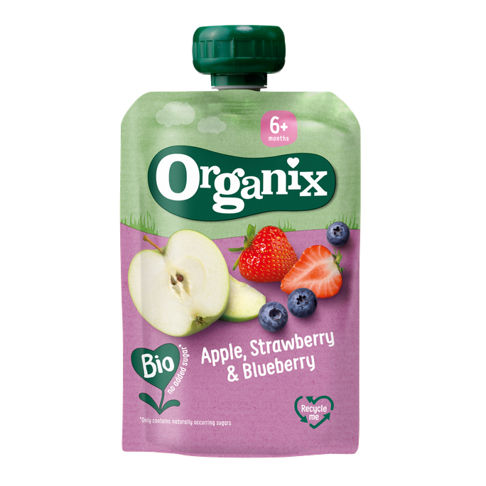 ORGANIX Ar Āboliem, Zemenēm Un Mellenēm, 6M biezenis, 100 g - 1