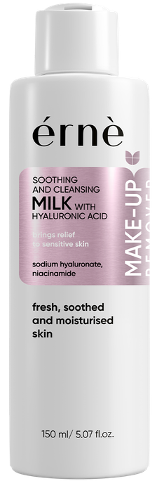 ERNE Sodium Hyaluronate, Niacinamide, Soothing and Cleansing Milk līdzeklis kosmētikas noņemšanai, 150 ml - 1