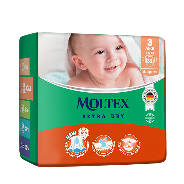 MOLTEX Extra Dry Midi autiņbiksītes, 32 gab. - 1