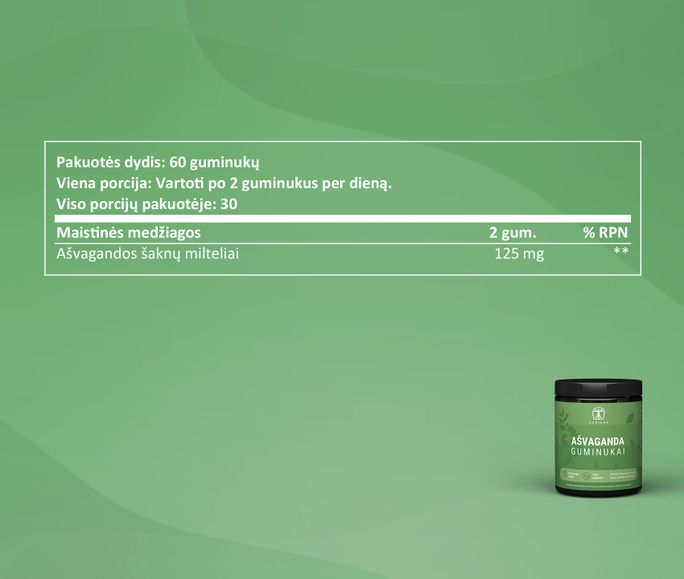 SAPIENS Su Ashwagandha guminukai, 60 vnt. - 3