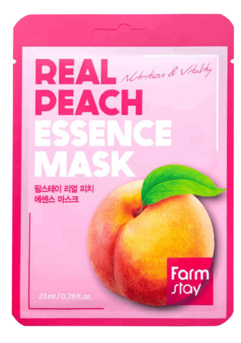 FARMSTAY Real Peach auduma sejas maska, 1 gab. - 1
