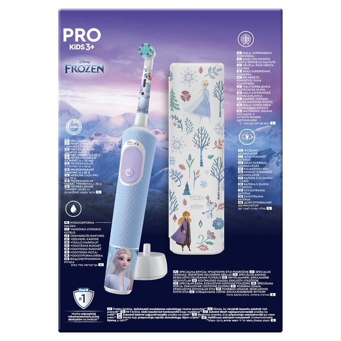 ORAL-B Pro Kids Frozen ar ceļojumu futrāli elektriskā zobu birste, 1 gab. - 3