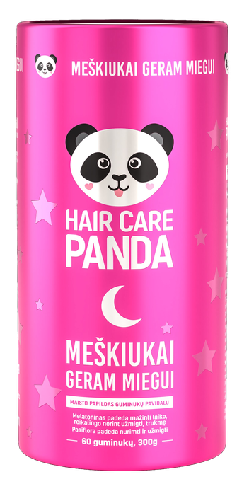 HAIR CARE PANDA Meškiukai geram miegui kramtomosios pastilės, 60 vnt. - 1