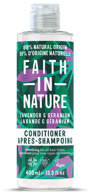 FAITH IN NATURE Lavender & Geranium matu kondicionieris, 400 ml - 1