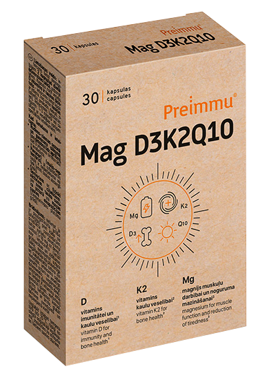 PREIMMU Mag D3K2Q10 kapsulės, 30 vnt. - 1