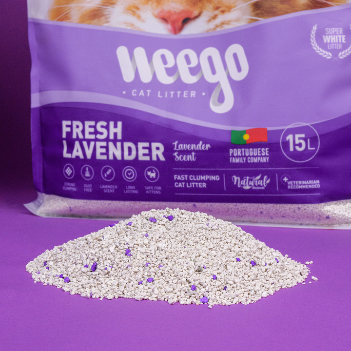 WEEGO Fresh Lavender cementējošās smiltis kaķiem, 5 L - 2
