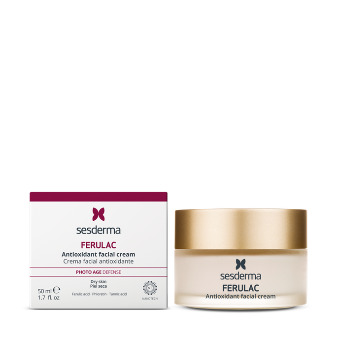 SESDERMA Ferulac Antioxidiant Facial, sausai arba labai sausai odai veido kremas, 50 ml - 2