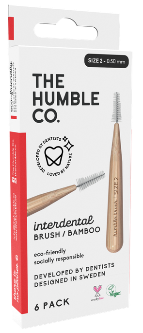 HUMBLE Size 2, Red zobstarpu birstīte, 6 gab. - 1