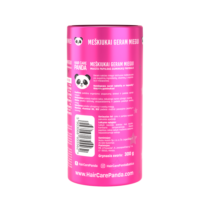 HAIR CARE PANDA Meškiukai geram miegui kramtomosios pastilės, 60 vnt. - 2