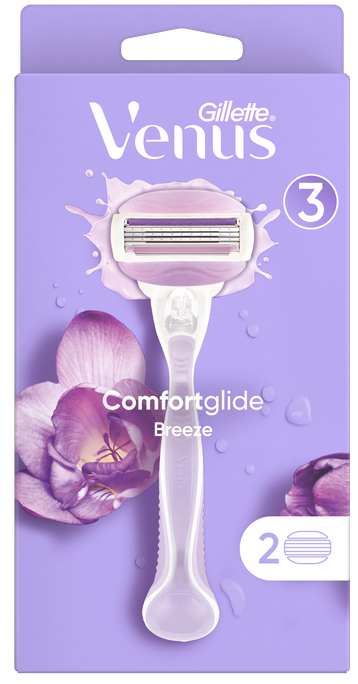 GILLETTE Comfortglide Breeze 2 maiņas kasetnes + skuveklis, 1 gab. - 1