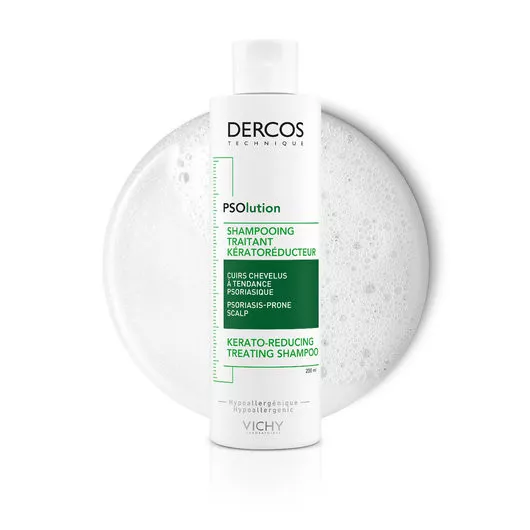 VICHY Dercos PSOlution, galvos odai, linkusiai į psoriazę šampūnas, 200 ml - 2