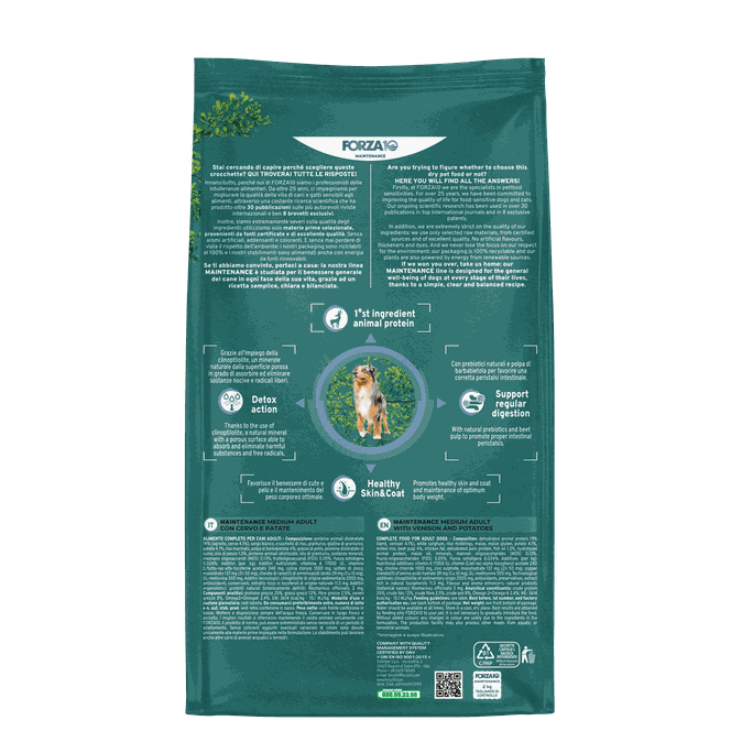 FORZA10 Maintenance Medium Adult, su elniena ir bulvėmis, šunims sausas pašaras, 2 kg - 2