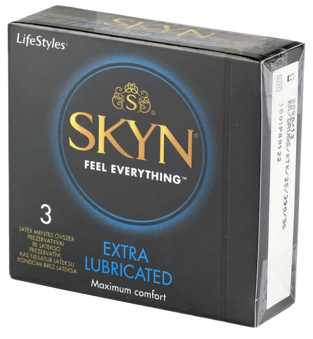 LIFESTYLES Skyn Extra Lubricated prezervatīvi, 3 gab. - 1