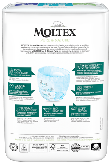 MOLTEX Eco Pure & Nature 5 Junior (9-14 kg) biksītes, 20 gab. - 2