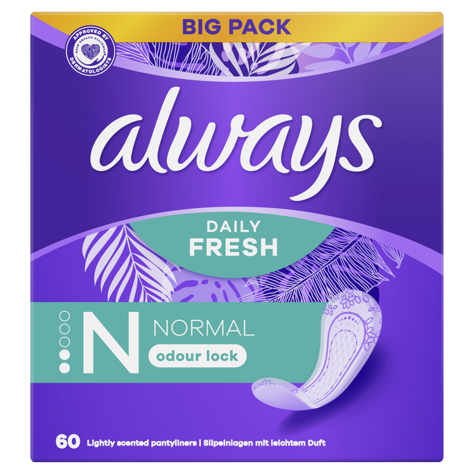 ALWAYS Dailies Fresh&Protect Normal ikdienas ieliktnīši, 60 gab. - 1