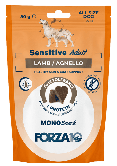 FORZA10 Monosnack Sensitive Adult Jērs, Suņiem gardumi, 80 g - 1