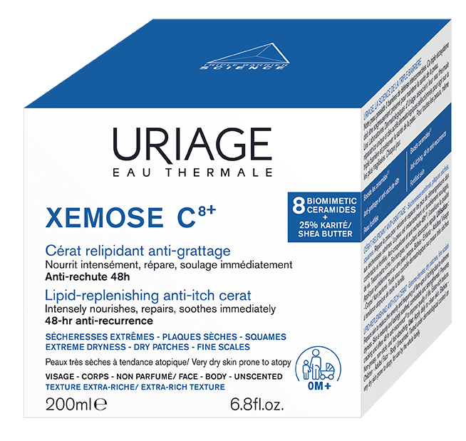 URIAGE Xemose C8+ Cerat Lipīdus Atjaunojošs Krēms Pret Kairinājumu ķermeņa krēms, 200 ml - 2
