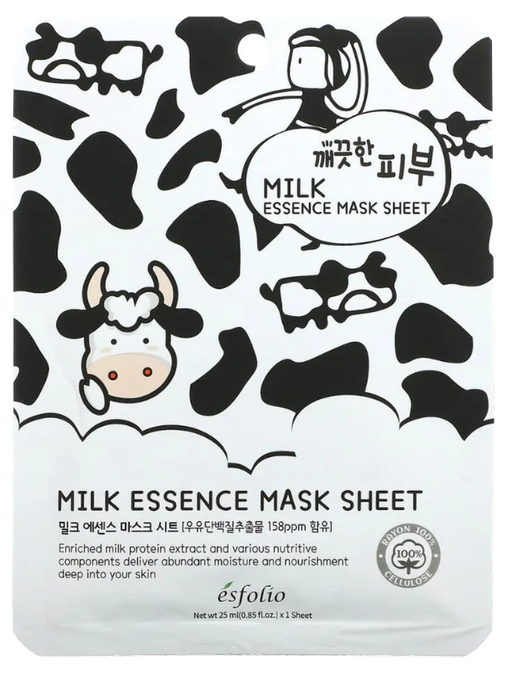 ESFOLIO Pure Skin Milk Essence auduma sejas maska, 1 gab. - 1
