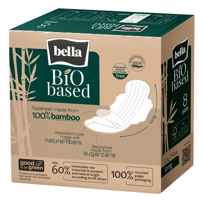 BELLA Bio Based Long higiēniskās paketes, 8 gab. - 1