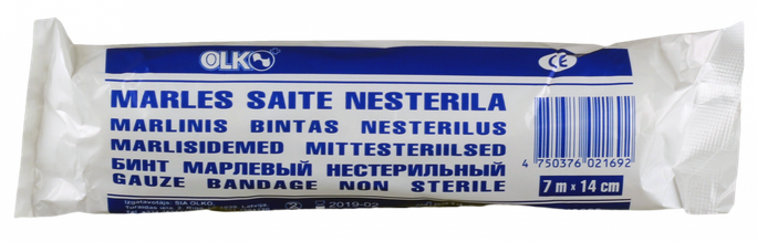 OLKO nesterila 14 cm x 7 m marles saite, 1 gab. - 1