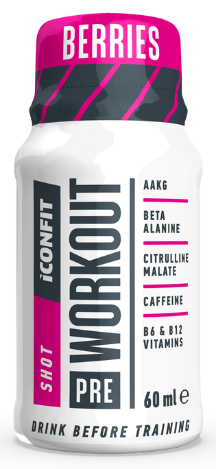 ICONFIT Pre Workout Shot Berries pudelīte, 60 ml - 1