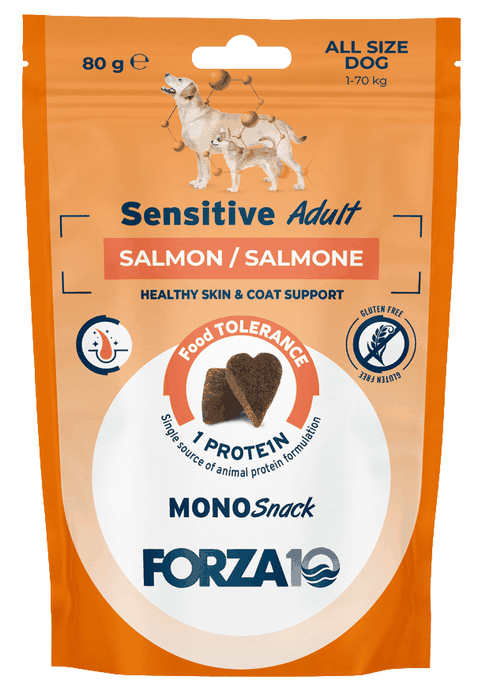 FORZA10 Monosnack Sensitive Adult Lasis, Suņiem gardumi, 80 g - 1
